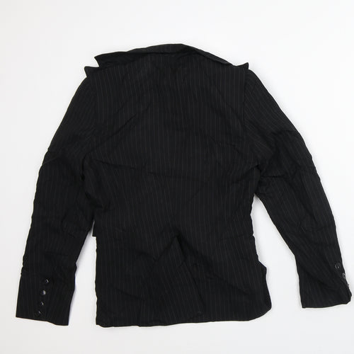 NL Collection Womens Black Striped Jacket Blazer Size 10
