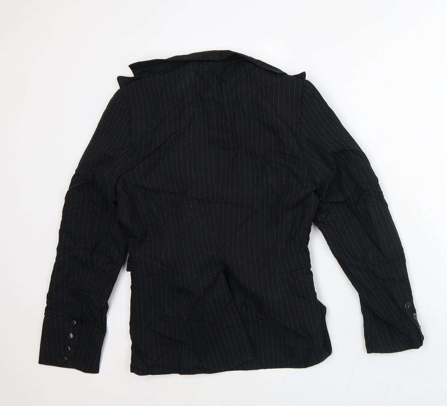 NL Collection Womens Black Striped Jacket Blazer Size 10