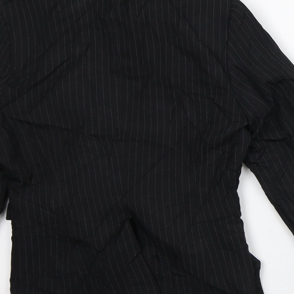 NL Collection Womens Black Striped Jacket Blazer Size 10