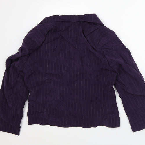 Daniel Design Womens Purple Striped Jacket Blazer Size 14