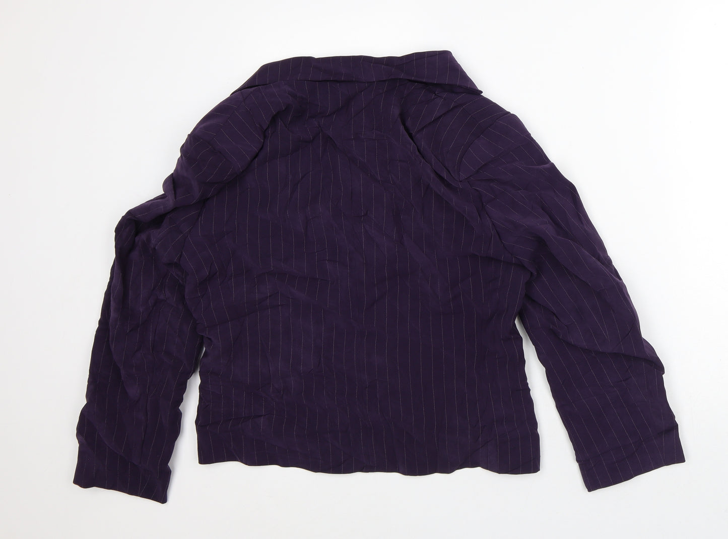 Daniel Design Womens Purple Striped Jacket Blazer Size 14