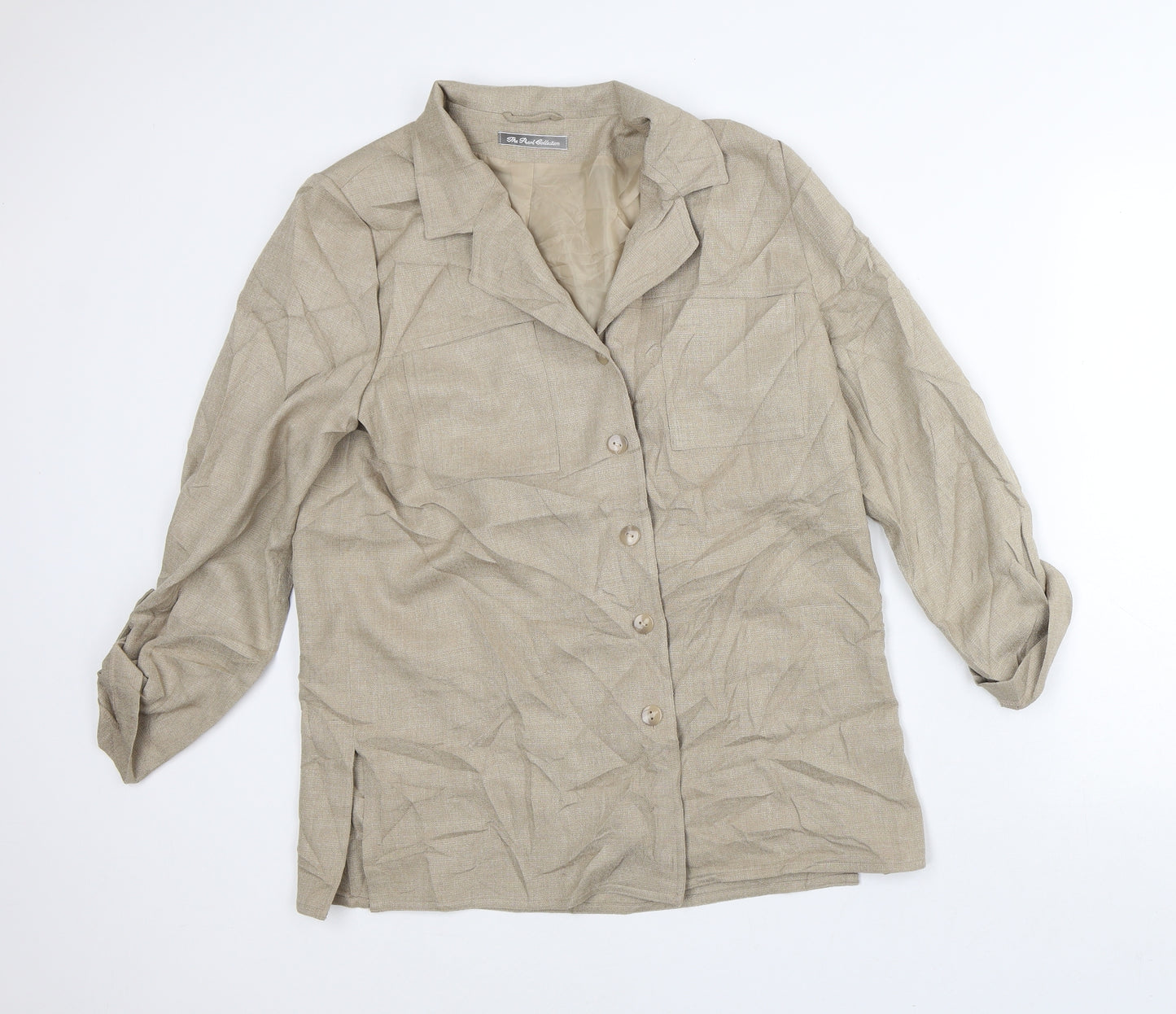 The Pearl Collection Womens Beige Jacket Blazer Size 14