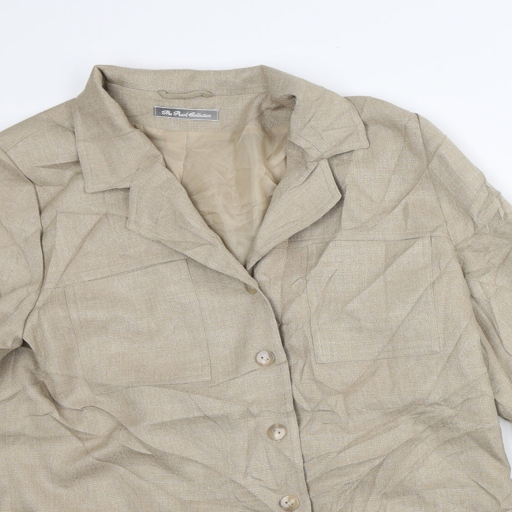 The Pearl Collection Womens Beige Jacket Blazer Size 14