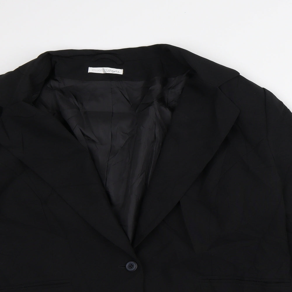 Essential Style Womens Black Jacket Blazer Size 22