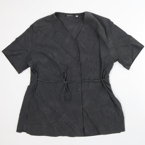XRose Womens Grey Polyester Tunic Button-Up Size 20 V-Neck