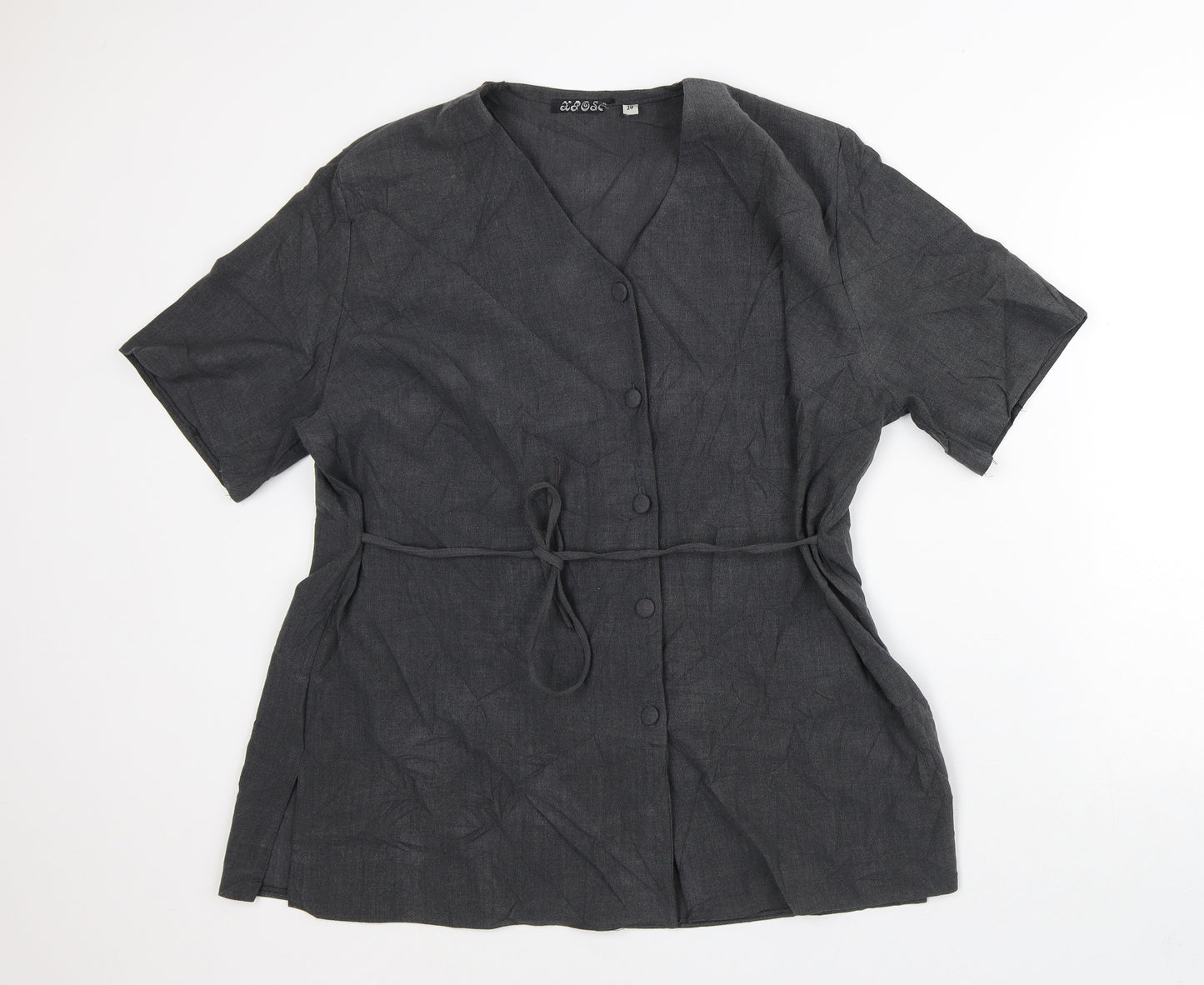 XRose Womens Grey Polyester Tunic Button-Up Size 20 V-Neck