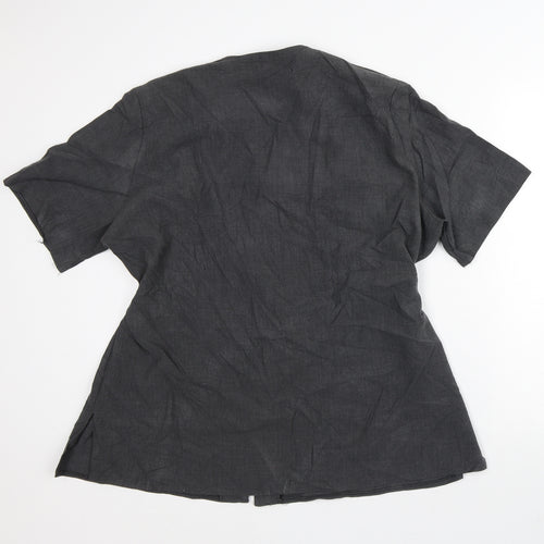 XRose Womens Grey Polyester Tunic Button-Up Size 20 V-Neck
