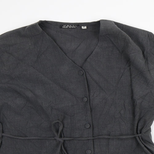 XRose Womens Grey Polyester Tunic Button-Up Size 20 V-Neck