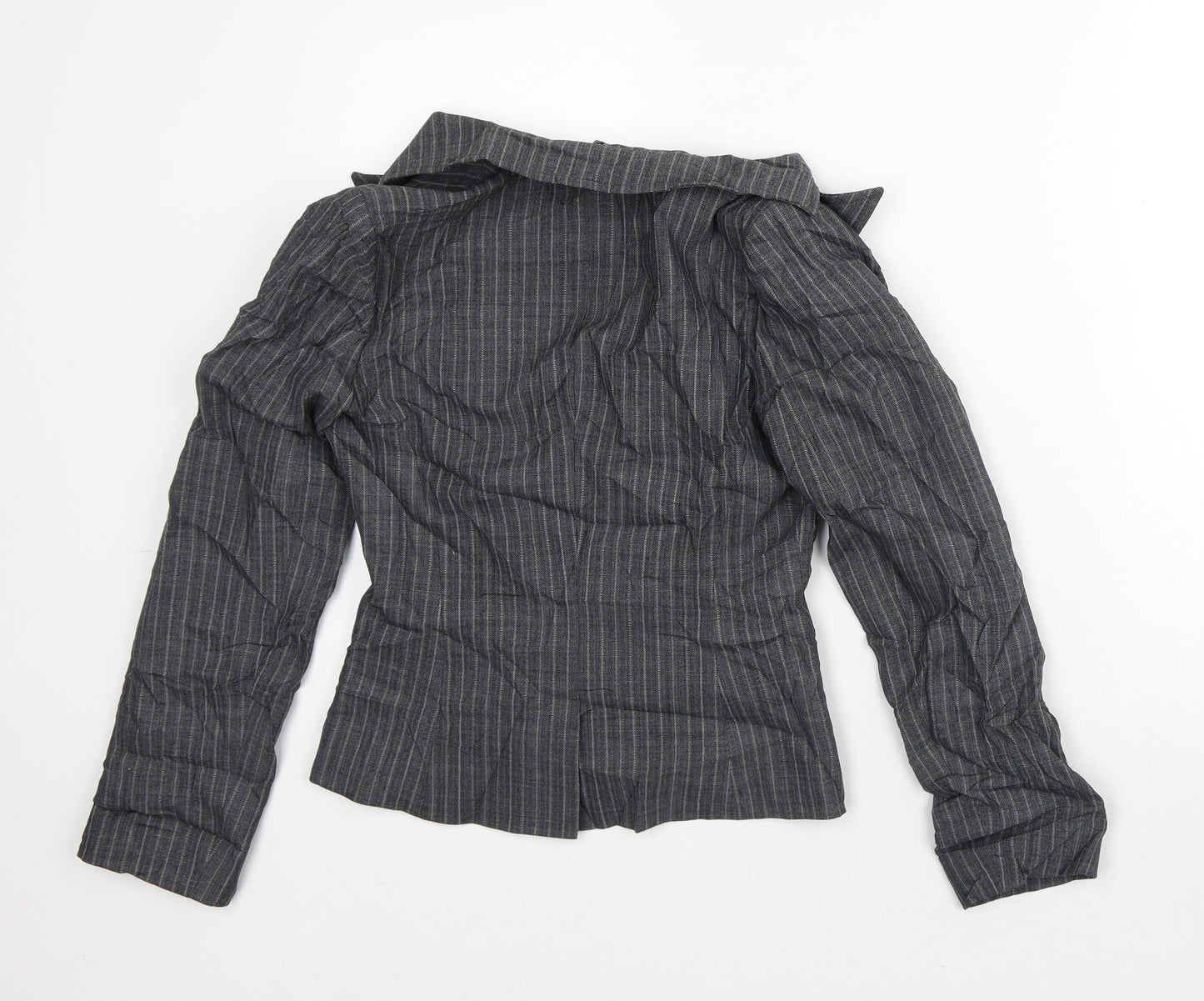 Oasis Womens Grey Striped Jacket Blazer Size 8