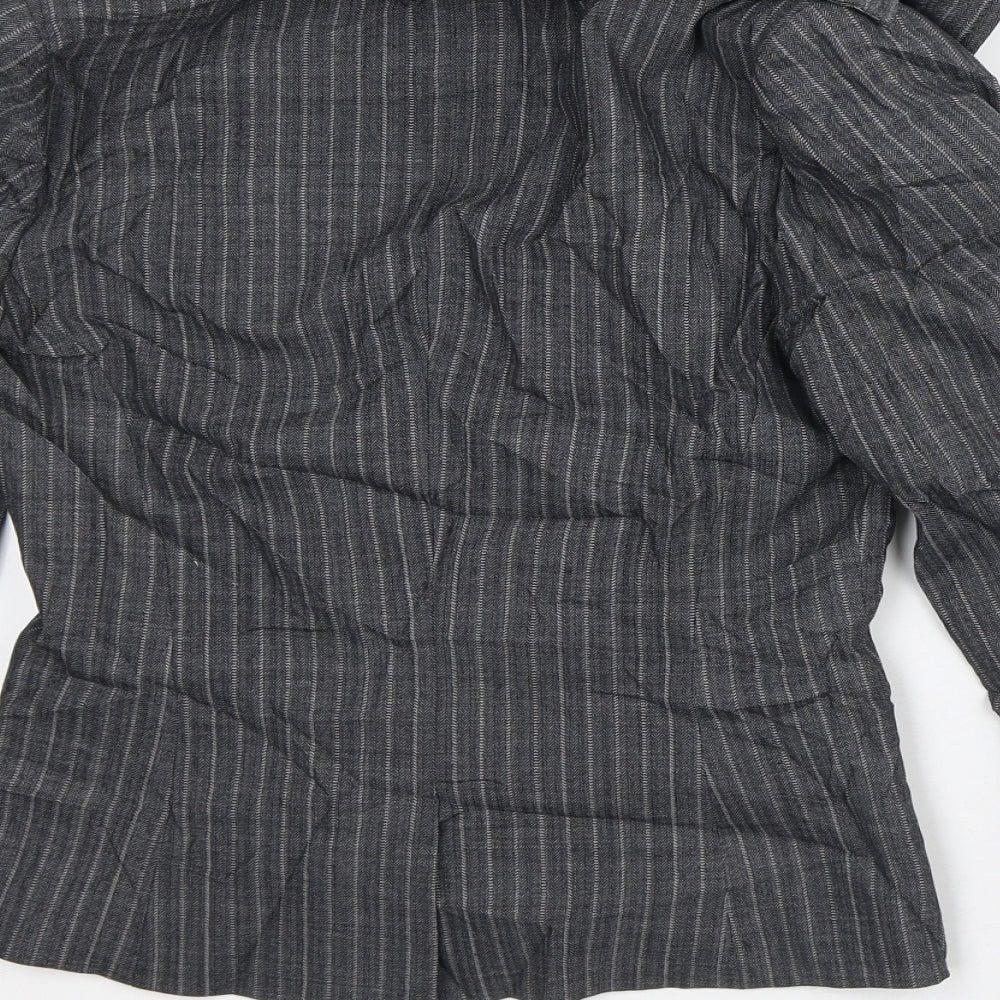 Oasis Womens Grey Striped Jacket Blazer Size 8