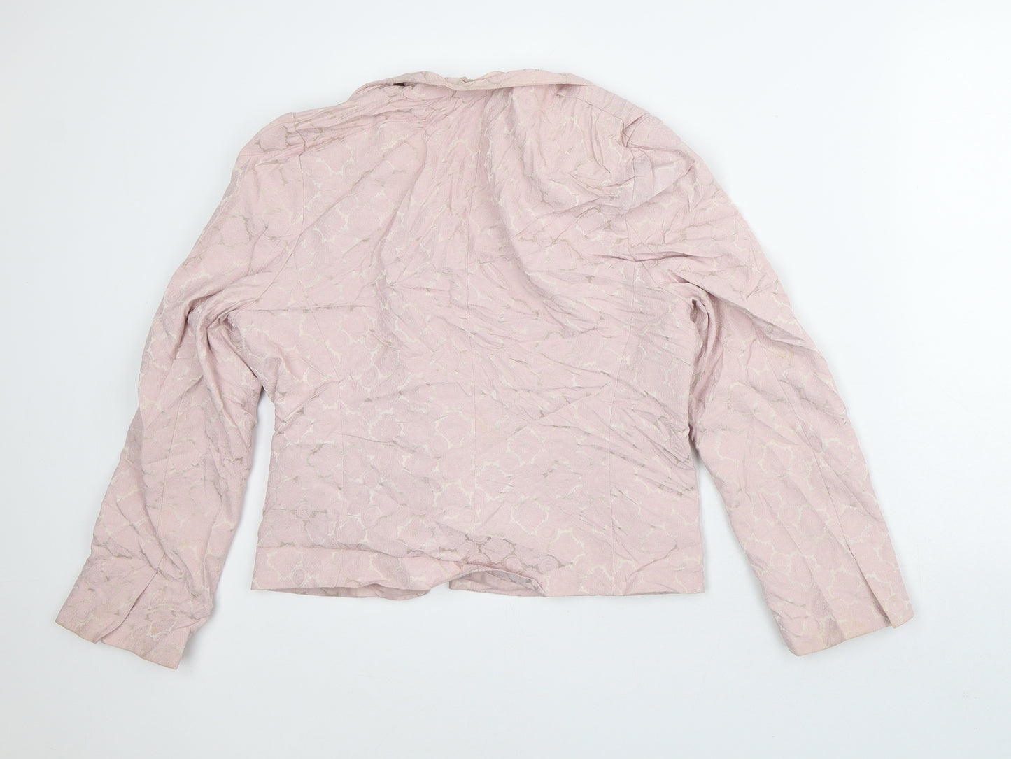 Canvas Womens Pink Geometric Jacket Blazer Size 14