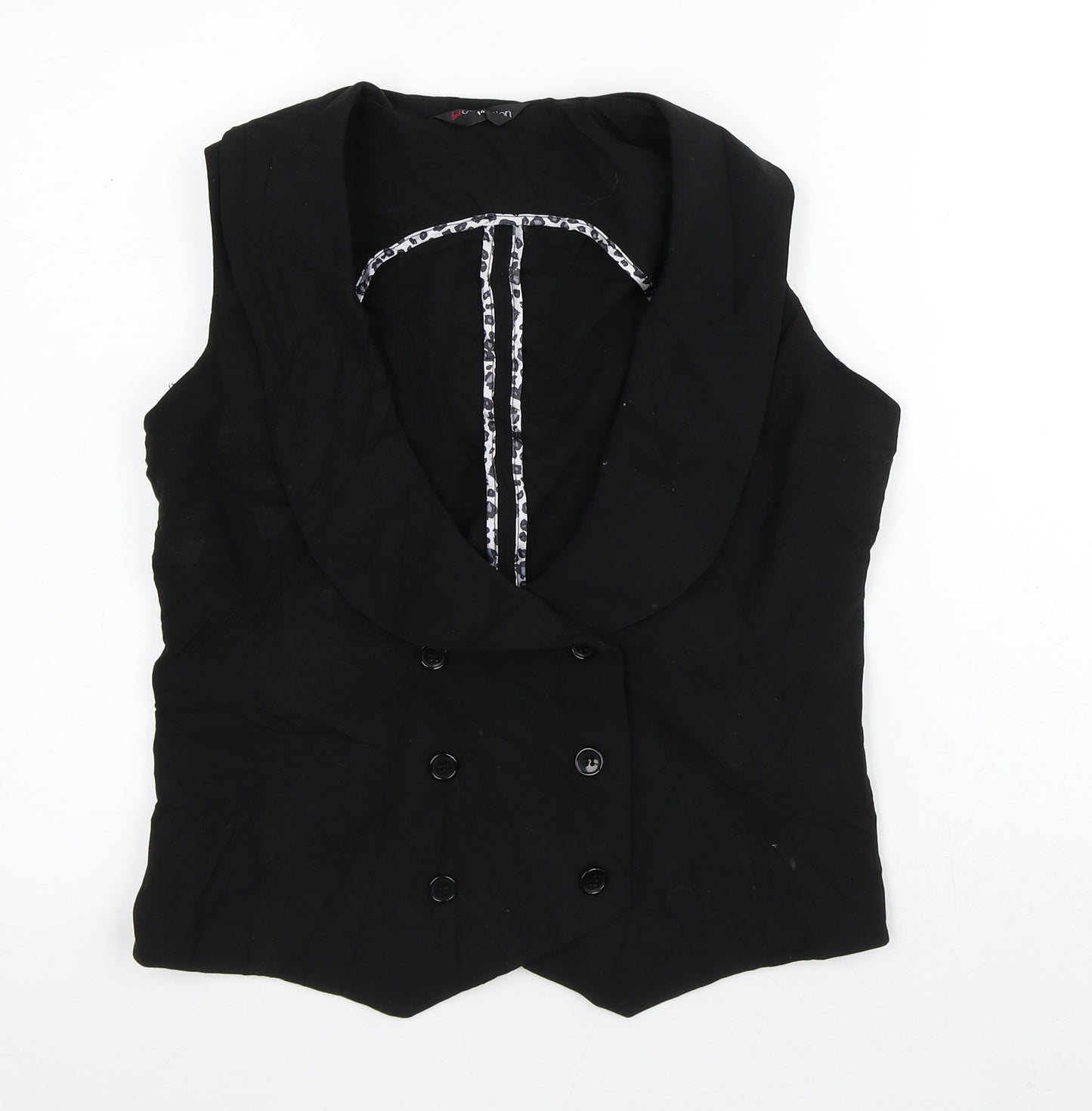 Bonmarché Womens Black Animal Print Jacket Blazer Size 14