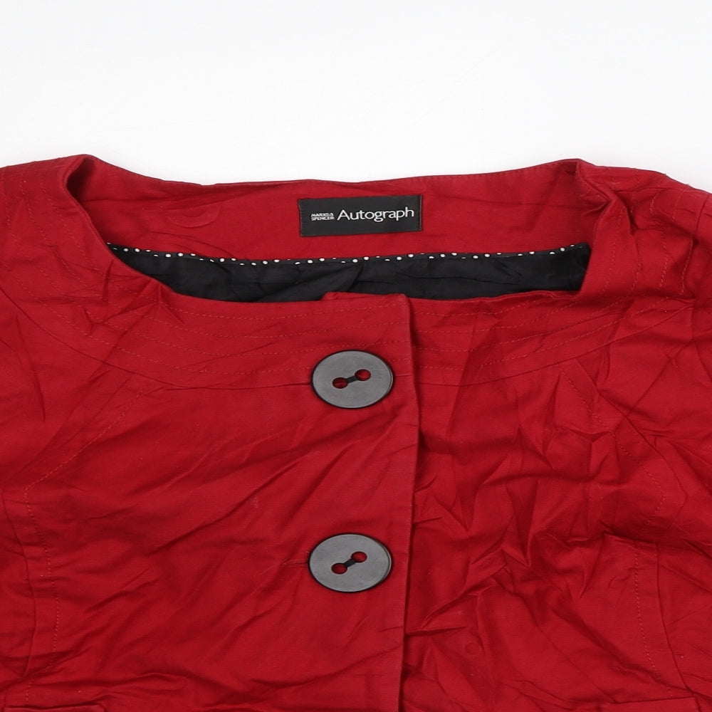 Autograph Womens Red Jacket Blazer Size 18