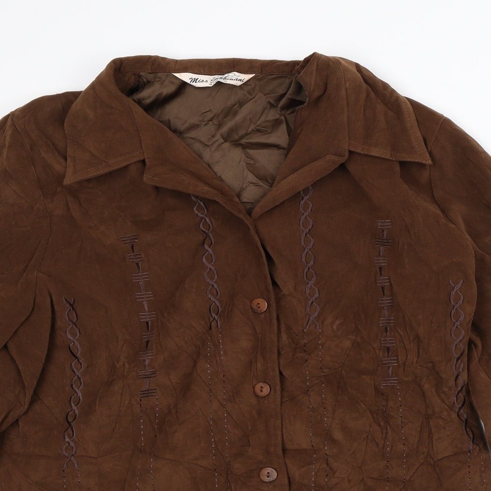 Miss Sukkimani Womens Brown Striped Jacket Blazer Size L