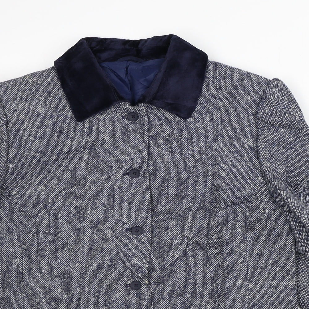 Alexon Womens Blue Geometric Jacket Blazer Size 12