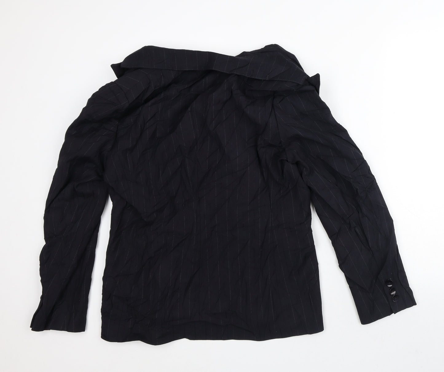 Debenhams Womens Black Striped Jacket Blazer Size 16