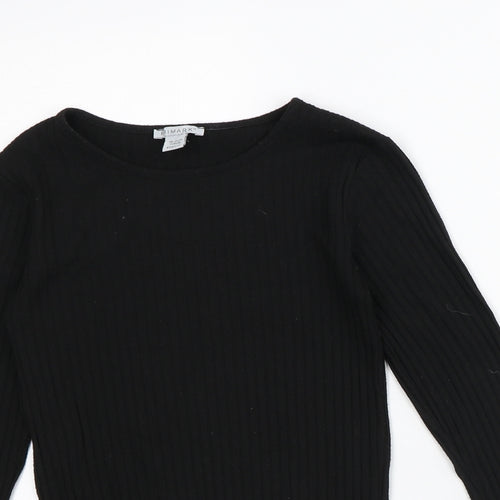 Primark Girls Black Striped Polyester Pullover Sweatshirt Size 10-11 Years