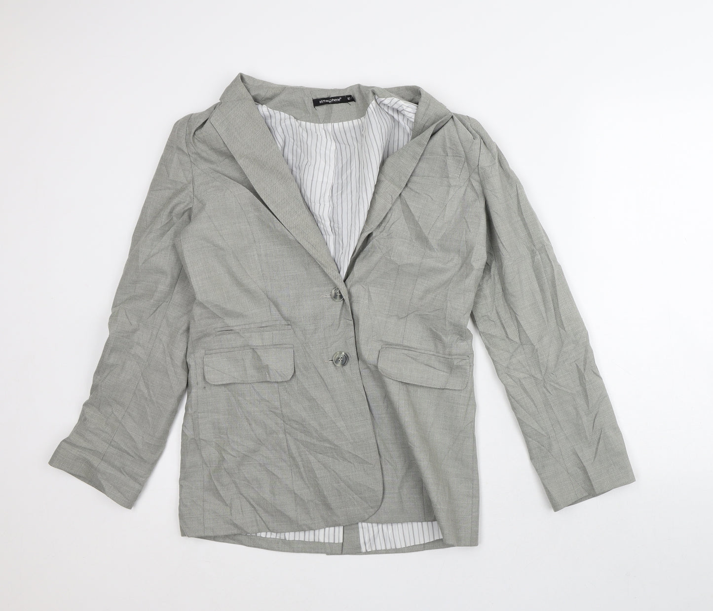 Atmosphere Womens Grey Geometric Jacket Blazer Size 12