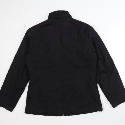 George Womens Black Quilted Coat Size 14