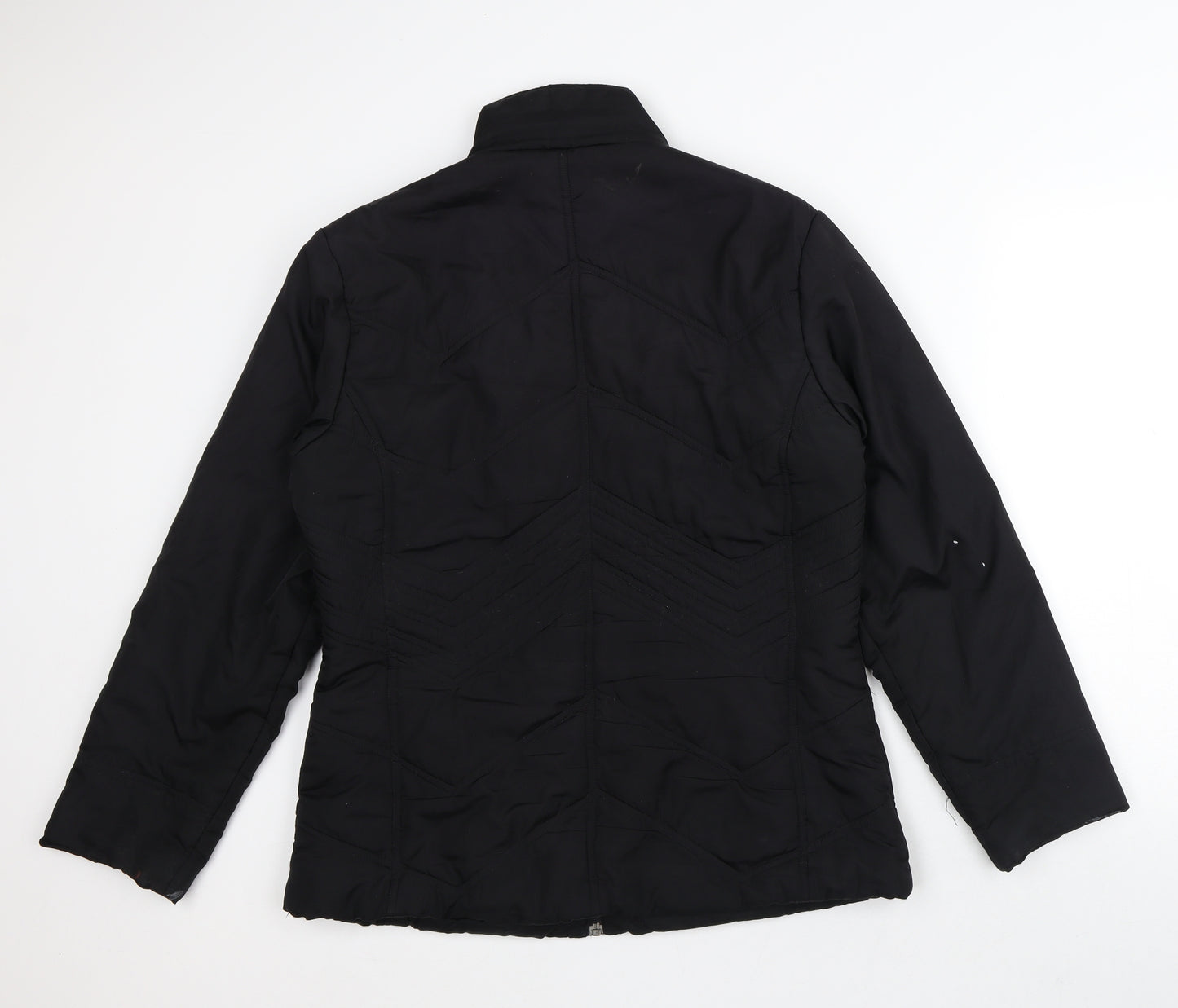 George Womens Black Quilted Coat Size 14