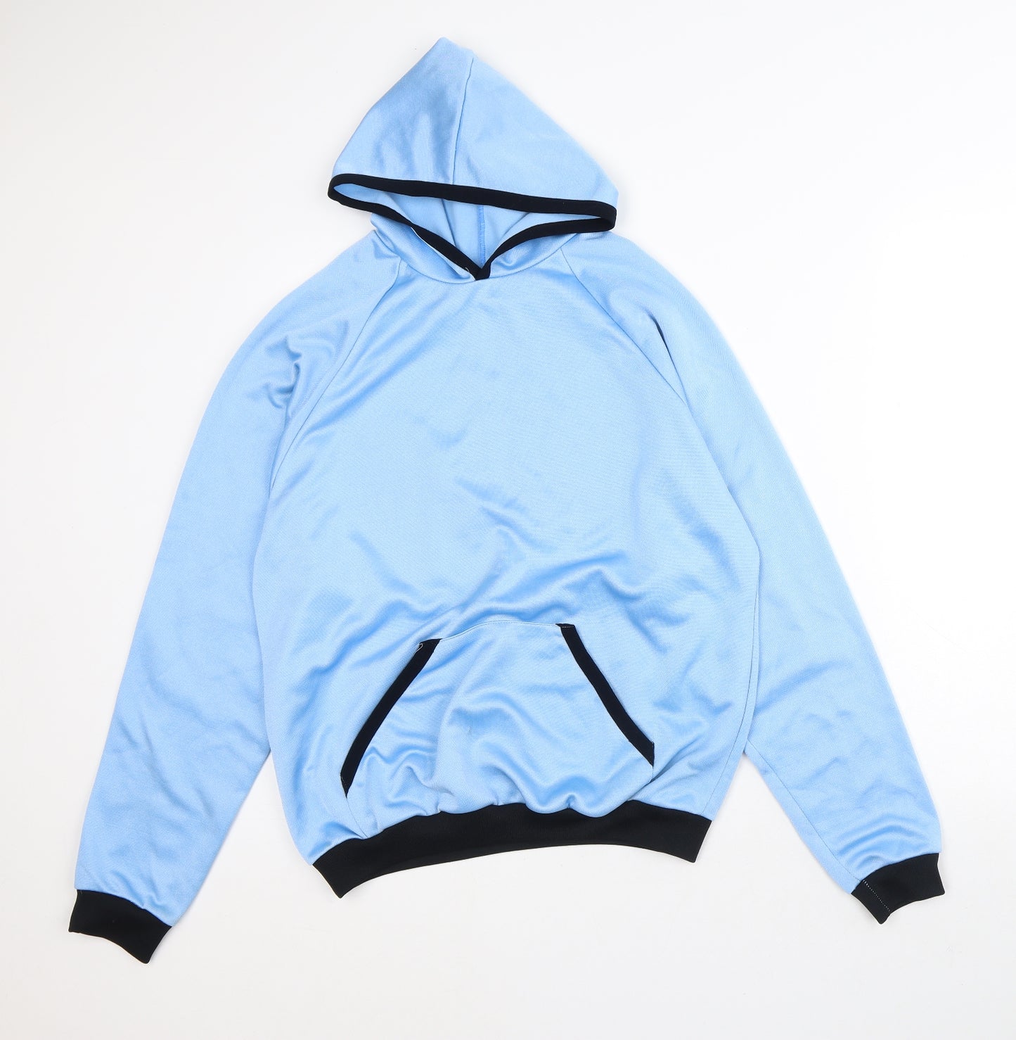 Preworn Mens Blue Nylon Pullover Hoodie Size L