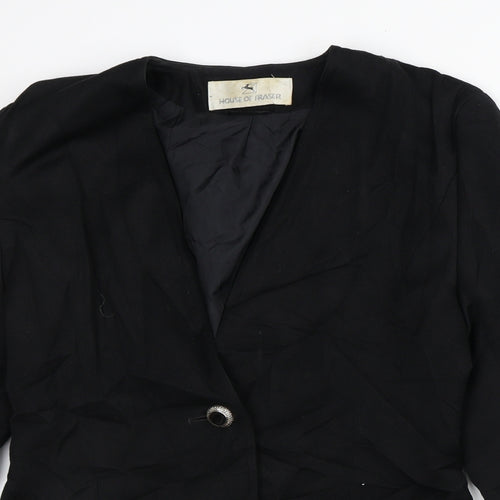 House of Fraser Womens Black Jacket Blazer Size 10