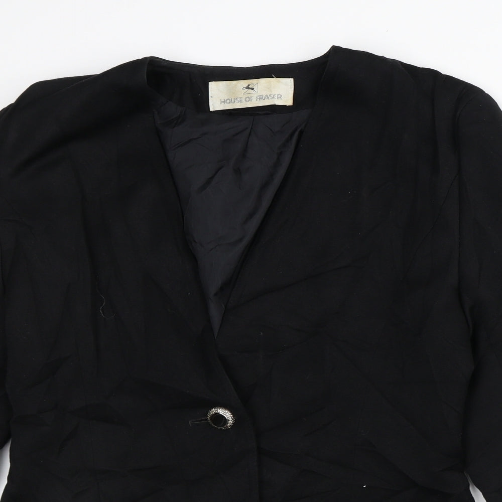 House of Fraser Womens Black Jacket Blazer Size 10