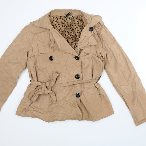 Divided Womens Brown Overcoat Coat Size 14