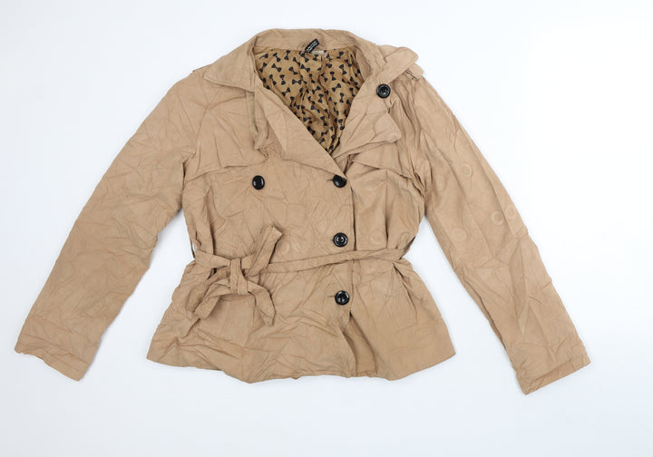 Divided Womens Brown Overcoat Coat Size 14
