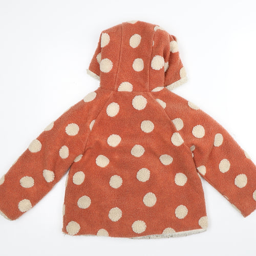 NEXT Boys Orange Polka Dot Overcoat Coat Size 6-7 Years - Teddy Bear Ears