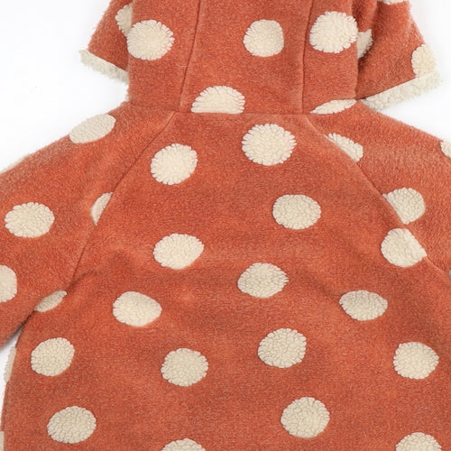 NEXT Boys Orange Polka Dot Overcoat Coat Size 6-7 Years - Teddy Bear Ears