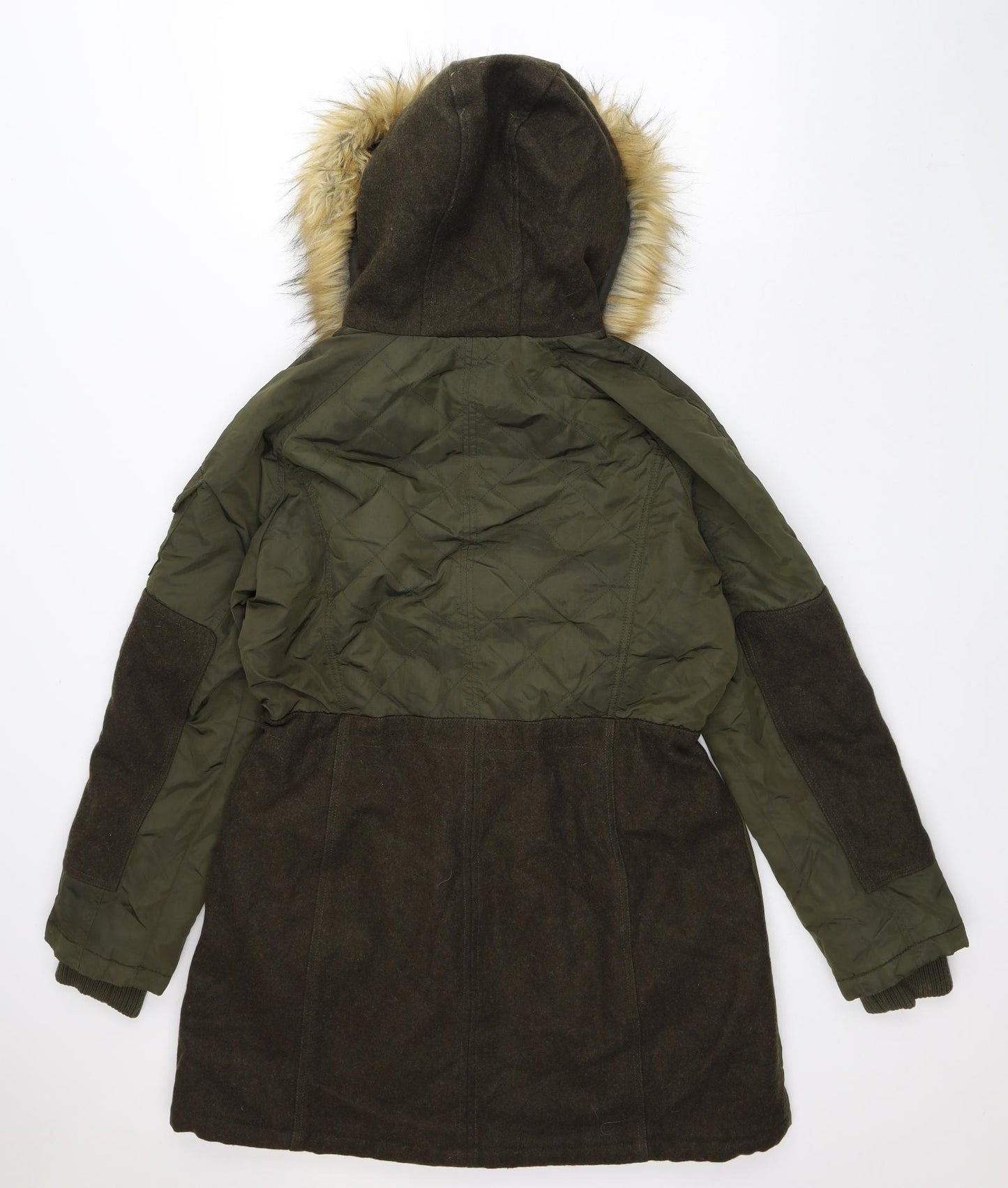 Madison Womens Green Parka Coat Size L