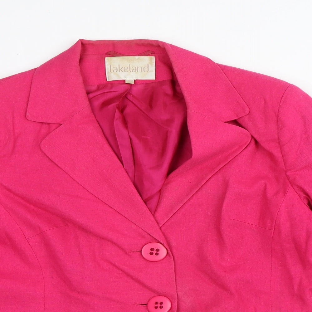 Lakeland Womens Pink Jacket Blazer Size 16