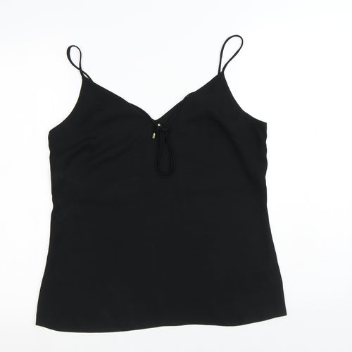F&F Womens Black Polyester Camisole Tank Size 8 V-Neck