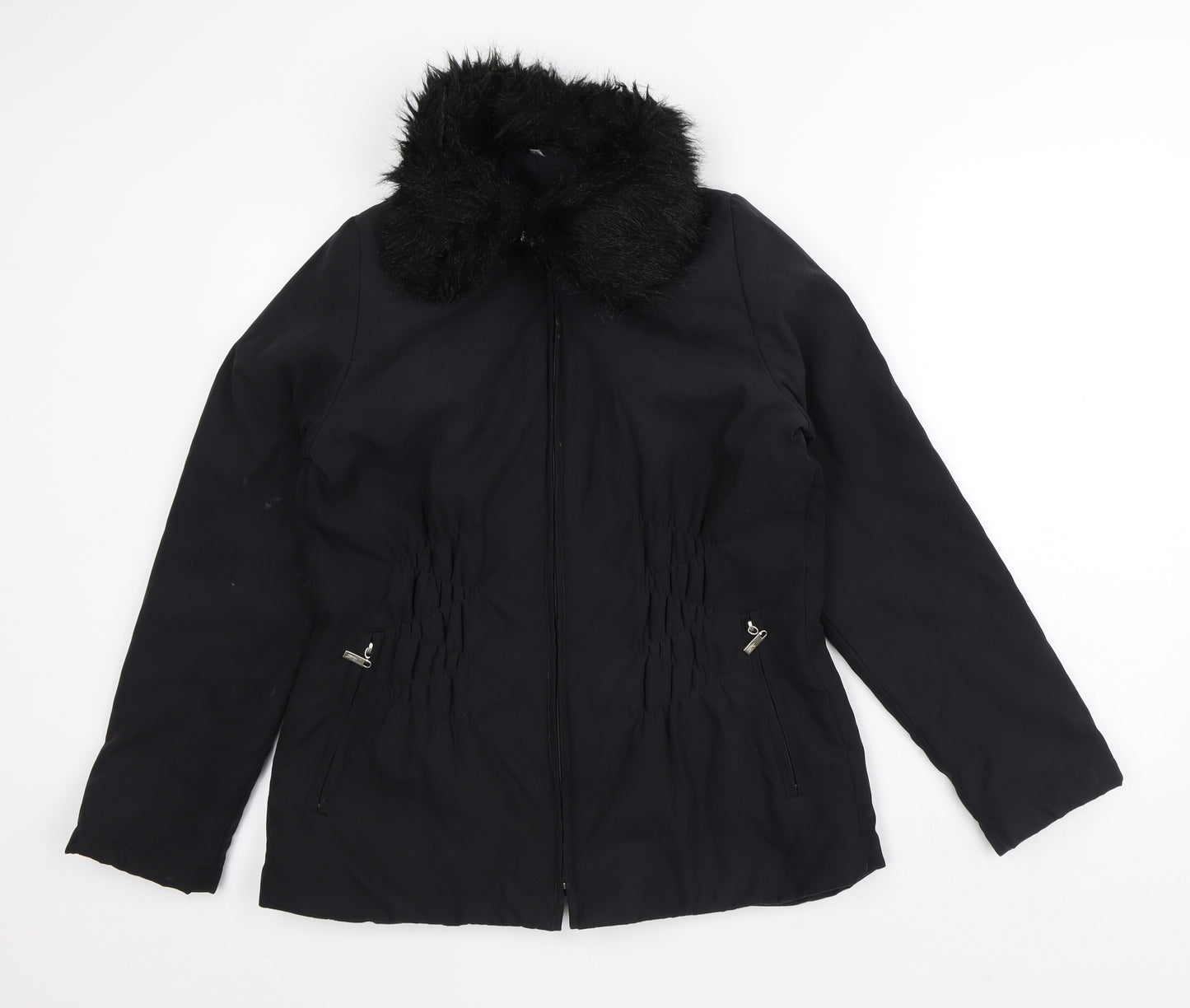 Klass Womens Black Quilted Coat Size S