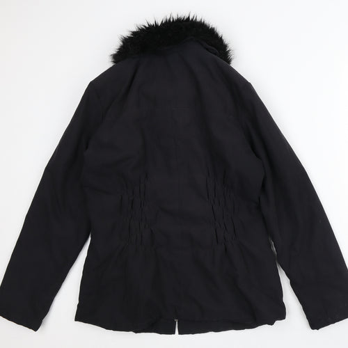 Klass Womens Black Quilted Coat Size S