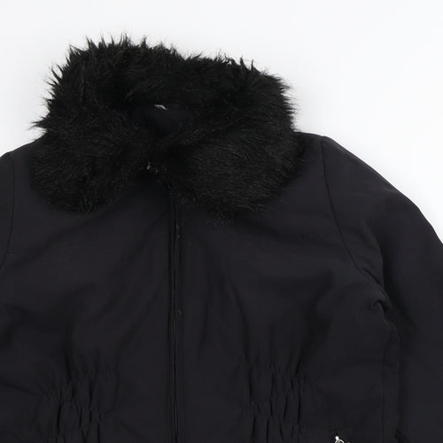 Klass Womens Black Quilted Coat Size S
