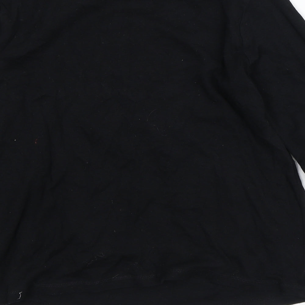 Super Mario Boys Black Cotton Basic T-Shirt Size 12-13 Years Crew Neck