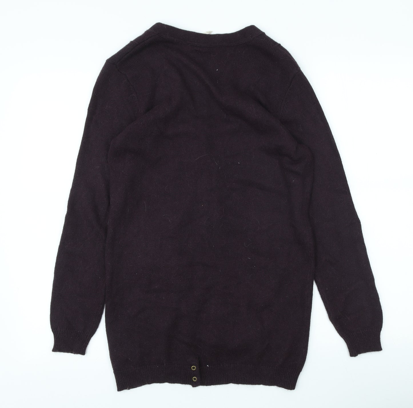 White Stuff Womens Purple V-Neck Nylon Cardigan Jumper Size 12