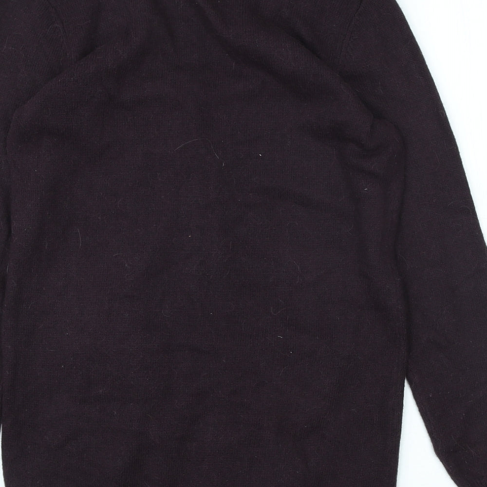 White Stuff Womens Purple V-Neck Nylon Cardigan Jumper Size 12