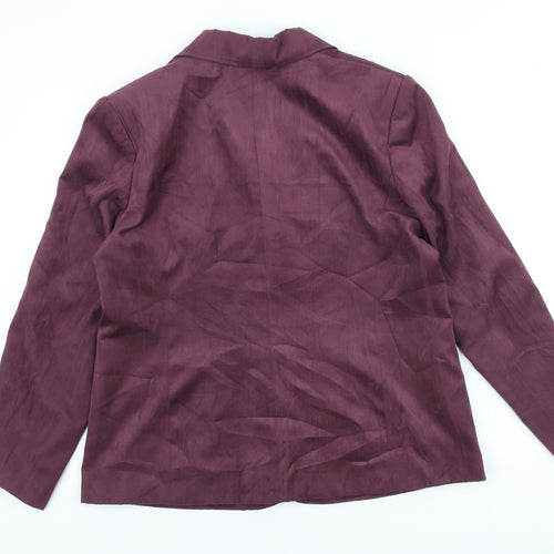 Gray&Osbourn Womens Purple Polyester Jacket Blazer Size 16