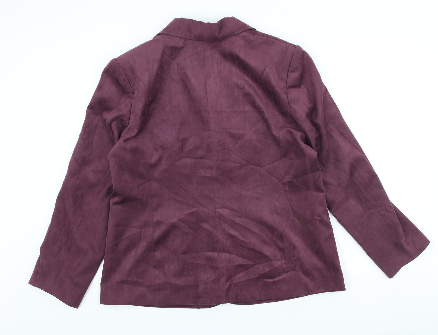 Gray&Osbourn Womens Purple Polyester Jacket Blazer Size 16