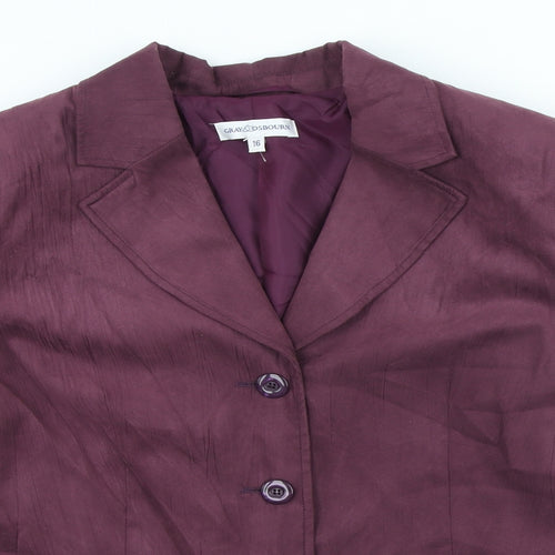 Gray&Osbourn Womens Purple Polyester Jacket Blazer Size 16