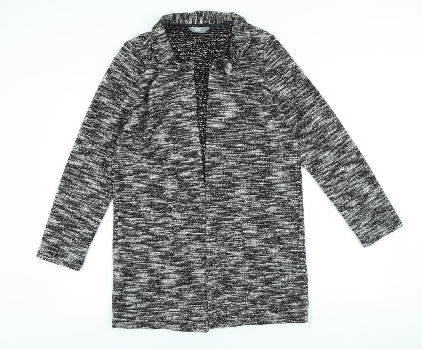 Nutmeg Womens Grey V-Neck Acrylic Cardigan Jumper Size 10