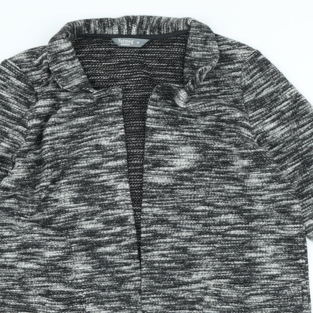 Nutmeg Womens Grey V-Neck Acrylic Cardigan Jumper Size 10