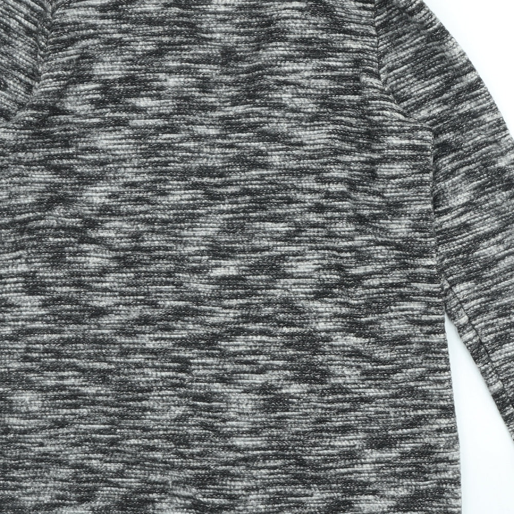 Nutmeg Womens Grey V-Neck Acrylic Cardigan Jumper Size 10