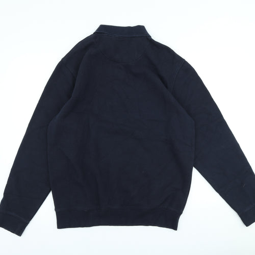 Easy Mens Blue Cotton Pullover Sweatshirt Size M