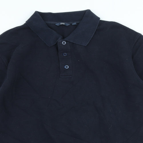 Easy Mens Blue Cotton Pullover Sweatshirt Size M
