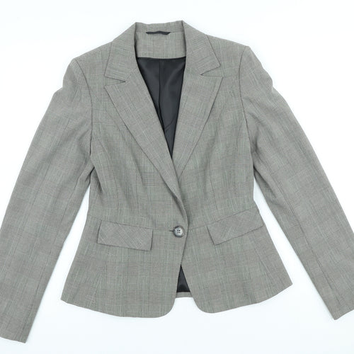 Dorothy Perkins Womens Yellow Plaid Polyester Jacket Blazer Size 10