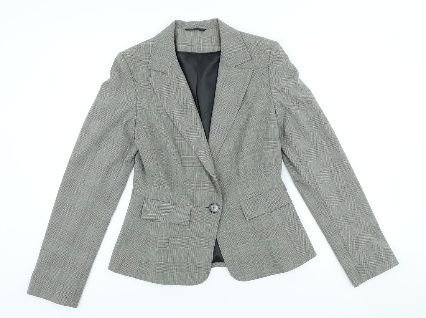 Dorothy Perkins Womens Yellow Plaid Polyester Jacket Blazer Size 10